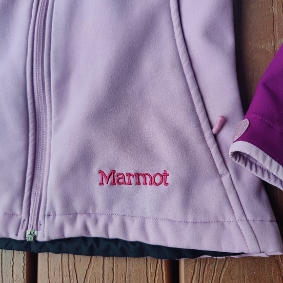 Marmot Gravity Soft Shell Jacket Lavender Pink Zip Up Athletic Coat Womens Small - Picture 2 of 14